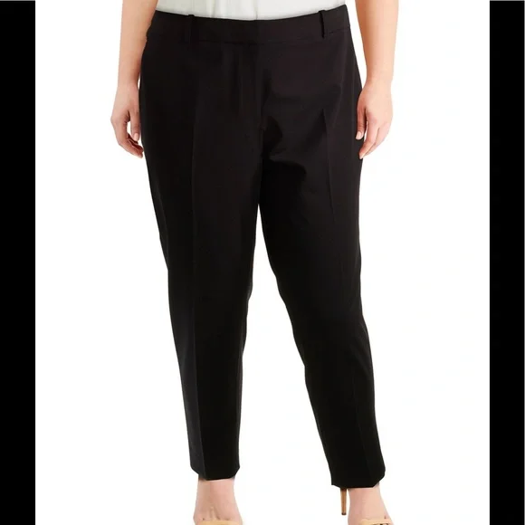 Calvin Klein Black Plus Size Solid Straight Leg Pants - Picture 6 of 8